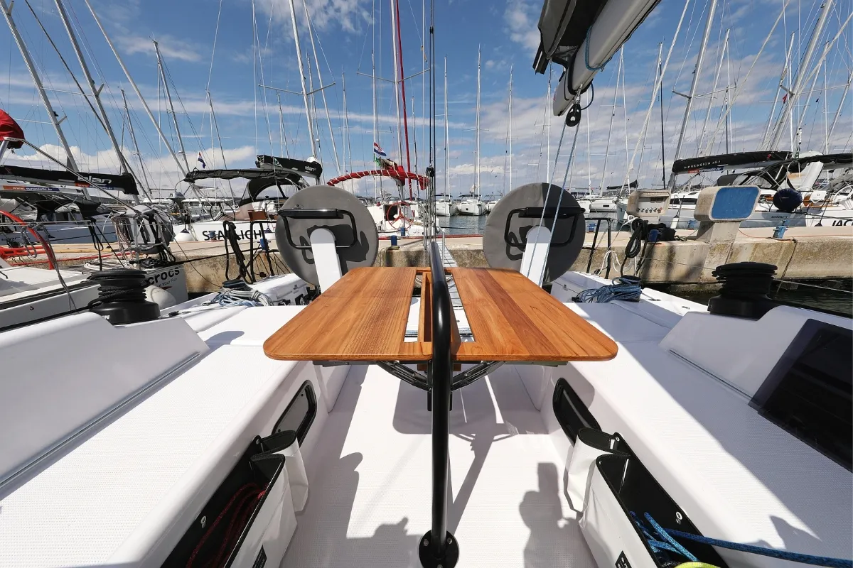 Katina, a Beneteau First 36 sailboat at Grad Biograd na Moru, Croatia