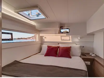 Cabin on Bubi, a Lagoon 40 catamaran at La Spezia, Italy