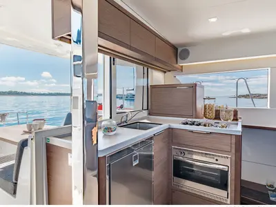 Galley of Bubi, a Lagoon 40 catamaran at La Spezia, Italy
