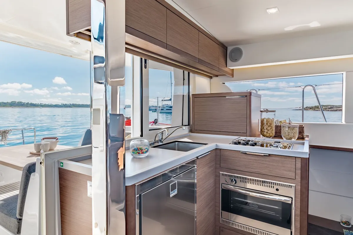 Galley of Bubi, a Lagoon 40 catamaran at La Spezia, Italy