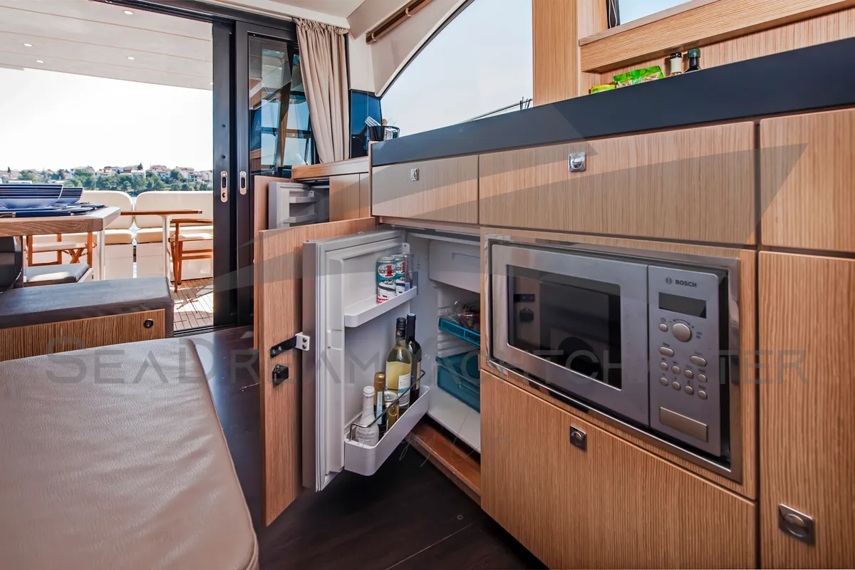 Galley of SUNSHINE, a Bavaria Virtess 420 Fly motorboat at Općina Sukošan, Croatia