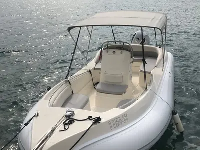 Deck of Scanner Envy 710, a RIB at Trogir, Croatia
