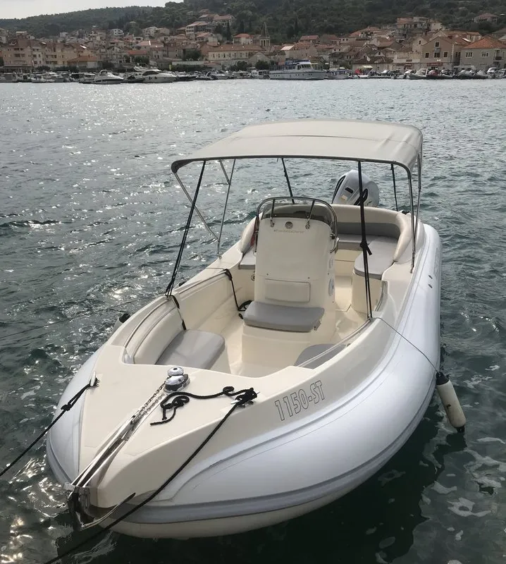 Deck of Scanner Envy 710, a RIB at Trogir, Croatia