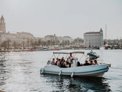 Exterior view of Scanner Envy 710, a RIB at Trogir, Croatia