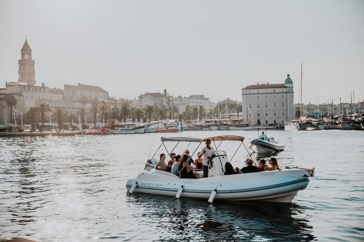Exterior view of Scanner Envy 710, a RIB at Trogir, Croatia