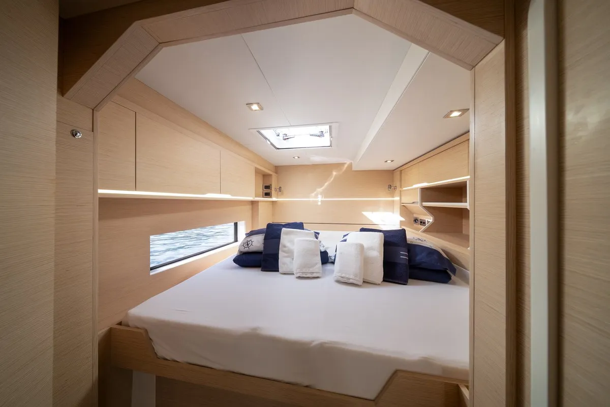 Cabin on Bela, a Cervetti 44 catamaran at Primošten, Croatia