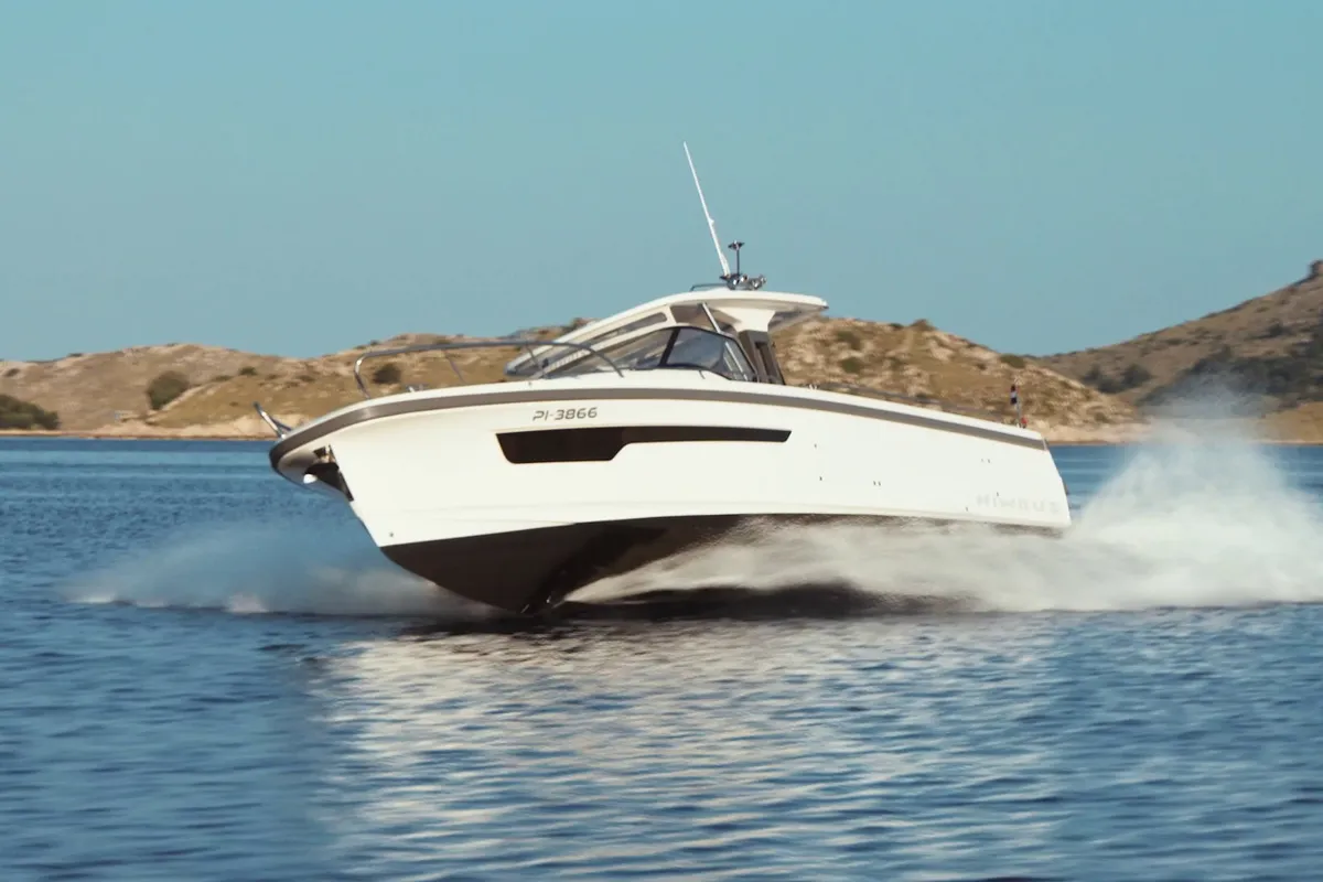 Exterior view of Kali, a Nimbus T11 motorboat at Općina Sukošan, Croatia