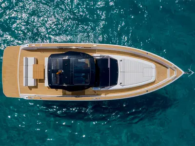 Gala, a Pardo 38 motorboat at Grad Šibenik, Croatia