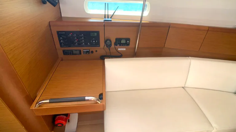 Salon of Amadeus, a Jeanneau Sun Odyssey 389 sailboat at Općina Rogoznica, Croatia