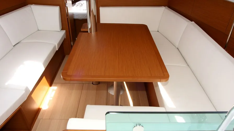 Salon of Amadeus, a Jeanneau Sun Odyssey 389 sailboat at Općina Rogoznica, Croatia
