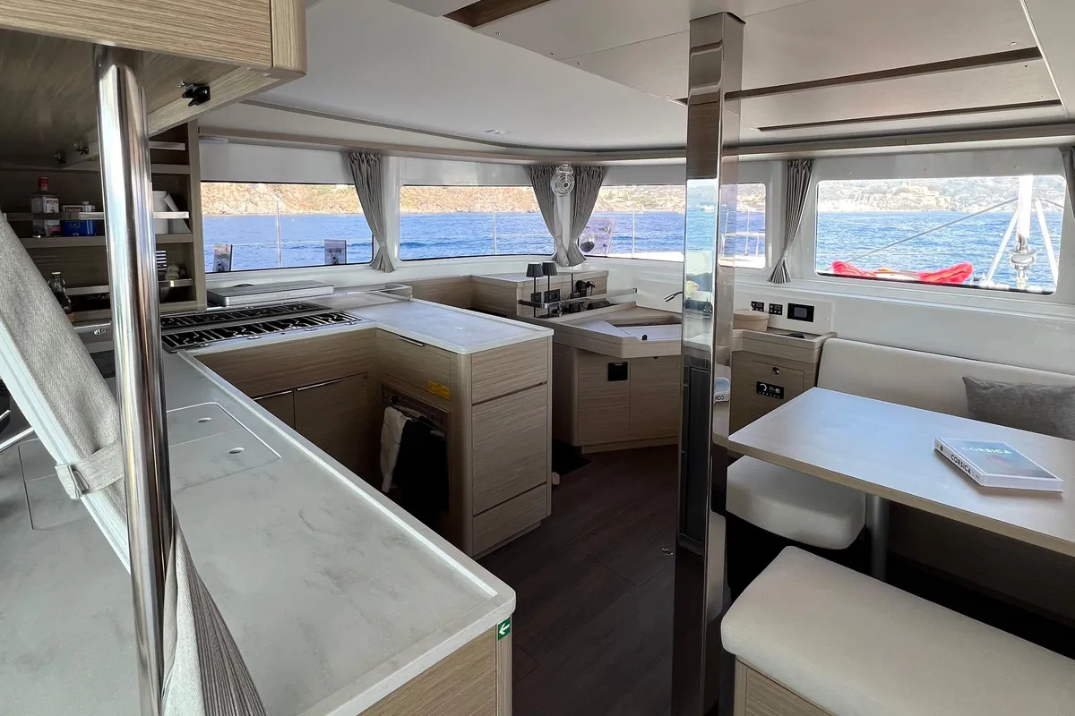 Salon of Ledi - Premium Line, a Lagoon 46 catamaran at Tonnarella, Italy