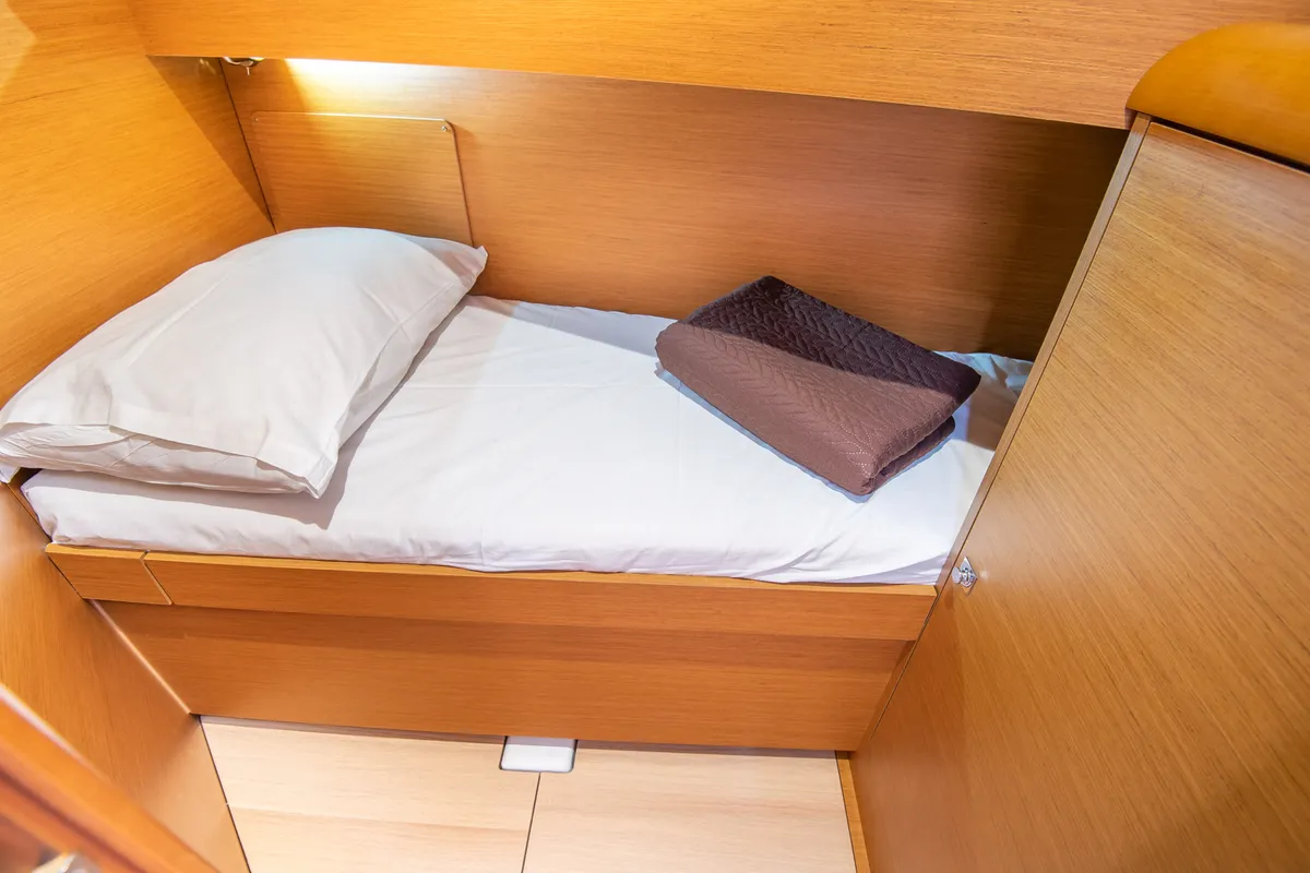 Cabin on Asante, a Jeanneau Sun Odyssey 449 sailboat at Municipal Unit of Lefkada, Greece