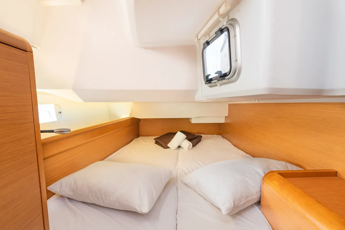 Cabin on Asante, a Jeanneau Sun Odyssey 449 sailboat at Municipal Unit of Lefkada, Greece