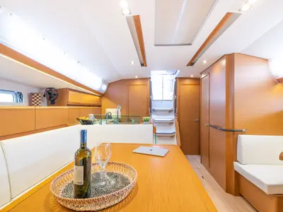 Galley of Asante, a Jeanneau Sun Odyssey 449 sailboat at Municipal Unit of Lefkada, Greece