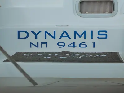 Salon of Dynamis, a Lagoon 420 catamaran at Sithonia, Greece