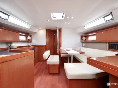 Salon of Gaia - Solar Panel, a Beneteau Oceanis 45 sailboat at Cannigione, Italy
