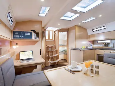 Salon of Chiara F., a Bavaria Cruiser 45 sailboat at San Benedetto del Tronto, Italy