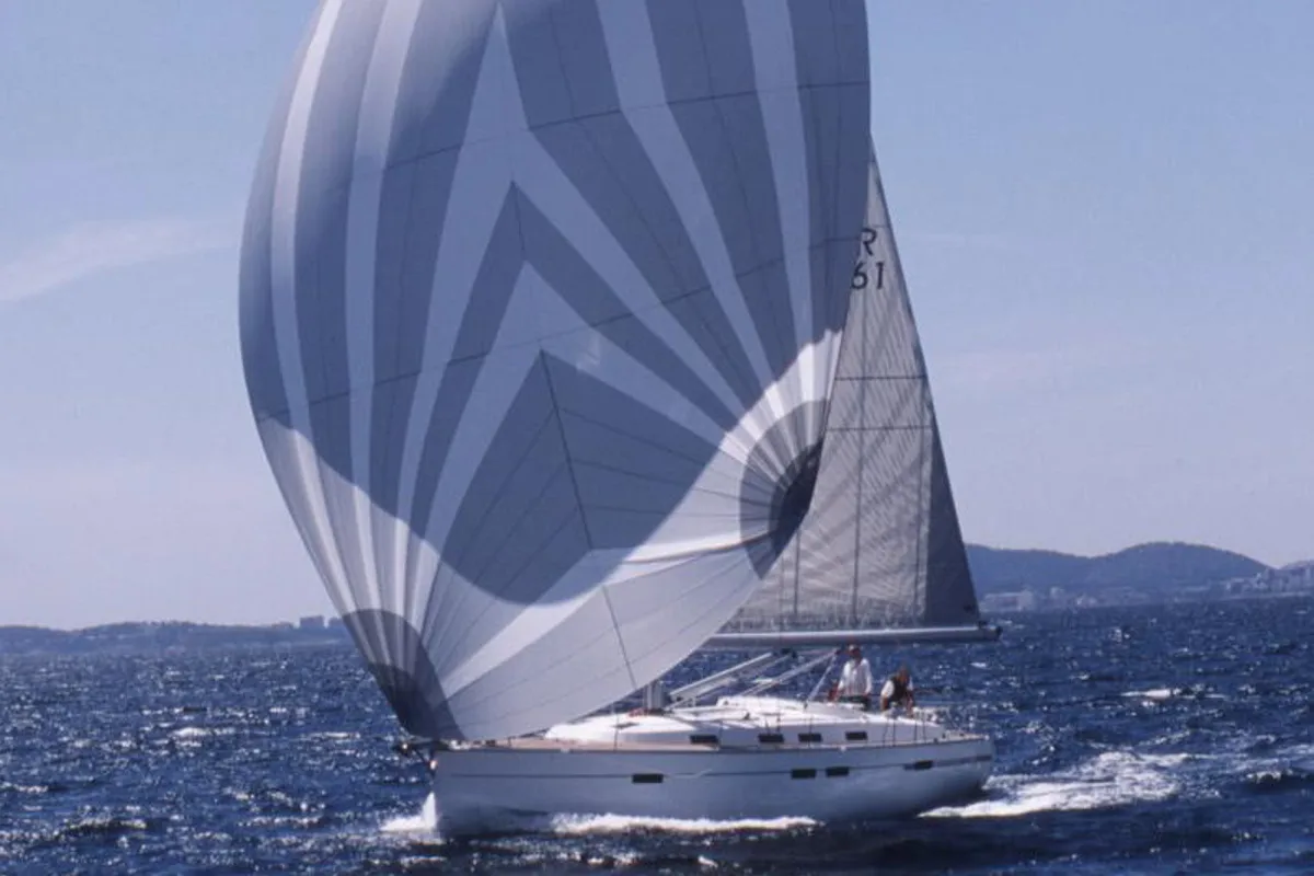 Exterior view of Chiara F., a Bavaria Cruiser 45 sailboat at San Benedetto del Tronto, Italy