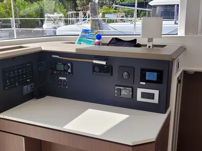 Salon of Seas the Day, a Bali 4.2 catamaran at Parham Town, British Virgin Islands