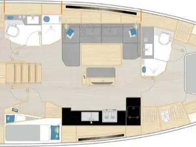 Floor plan of Vingilot - OW, a Hanse 460 sailboat at Medulin, Croatia
