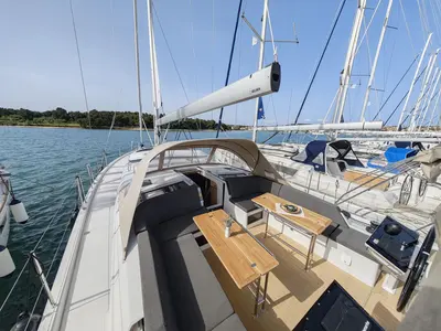 Salon of Vingilot - OW, a Hanse 460 sailboat at Medulin, Croatia