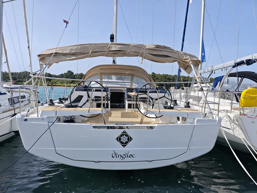 Deck of Vingilot - OW, a Hanse 460 sailboat at Medulin, Croatia