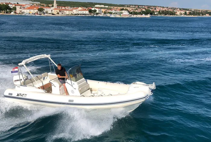 Black Fin, a Nuova Jolly Marine Black Fin RIB at Pirovac, Croatia