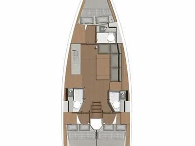 Floor plan of Maestro, a Dufour 390 GL sailboat at Municipal Unit of Apollonioi, Greece