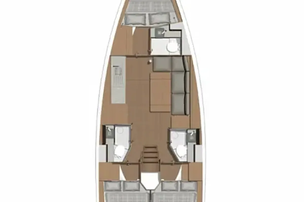 Floor plan of Maestro, a Dufour 390 GL sailboat at Municipal Unit of Apollonioi, Greece