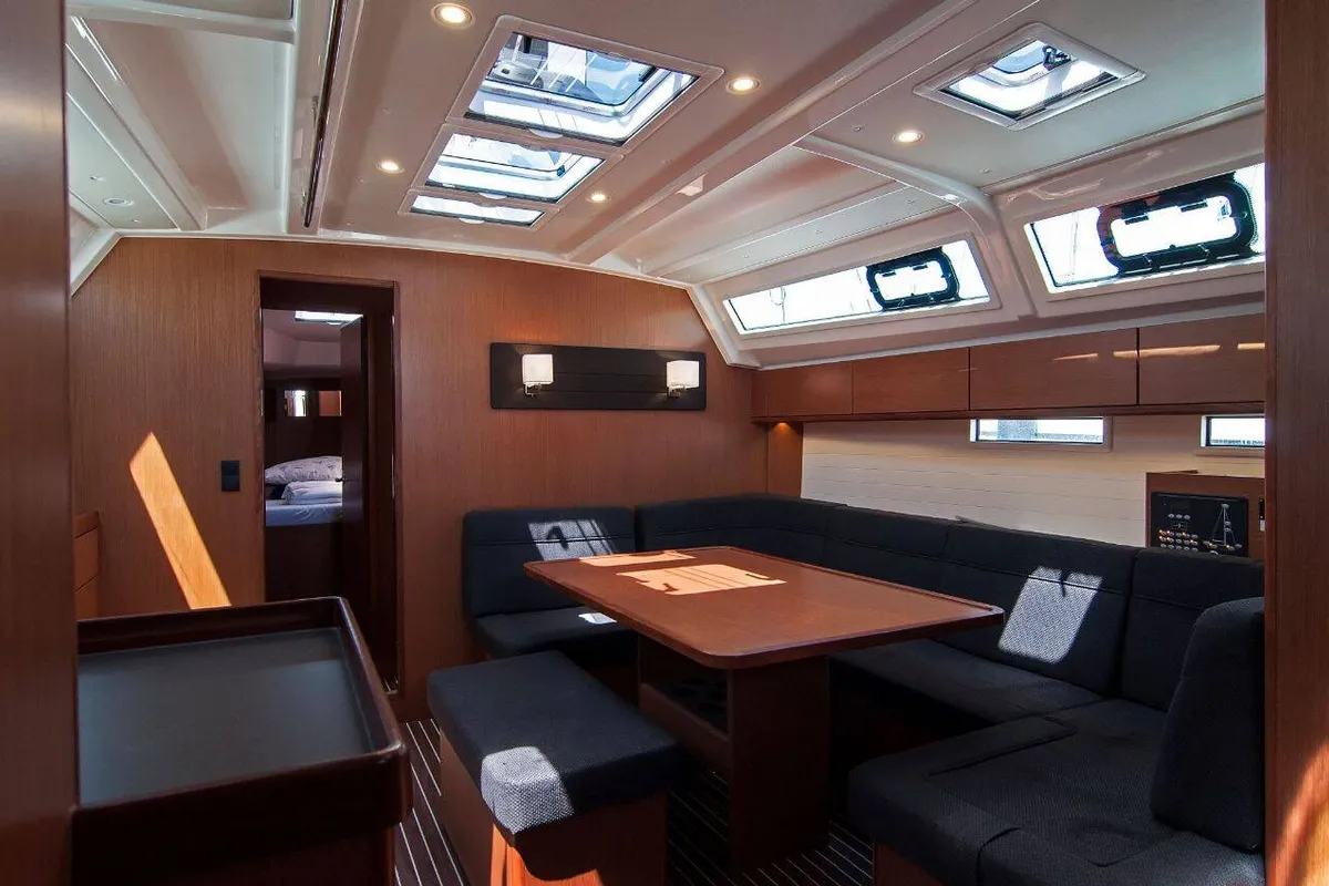 Salon of Adria Sonja, a Bavaria Cruiser 46 sailboat at Split, Croatia