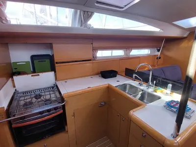 Galley of Madeleine, a Jeanneau 53 sailboat at San Miguel de Abona, Spain