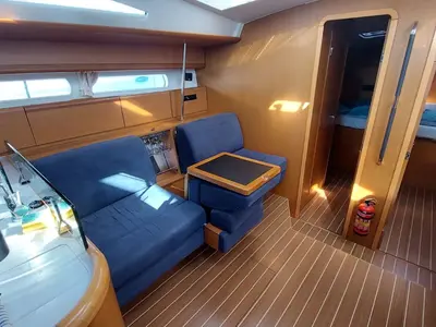 Salon of Madeleine, a Jeanneau 53 sailboat at San Miguel de Abona, Spain