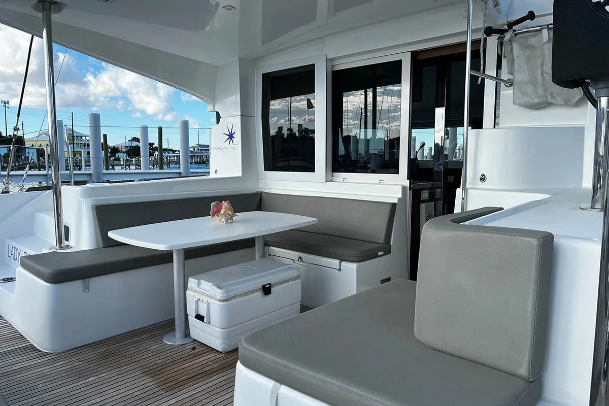 Lady Birgith , a Lagoon 40 catamaran at Central Abaco, Bahamas
