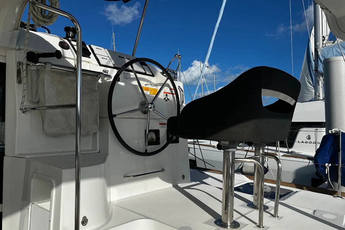 Lady Birgith , a Lagoon 40 catamaran at Central Abaco, Bahamas