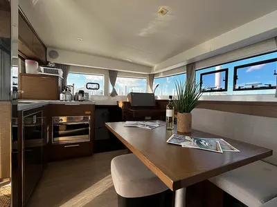 Salon of Lady Birgith, a Lagoon 40 catamaran at Parham Town, British Virgin Islands