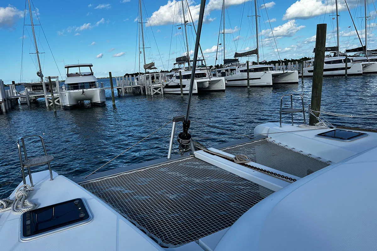 Lady Birgith , a Lagoon 40 catamaran at Central Abaco, Bahamas