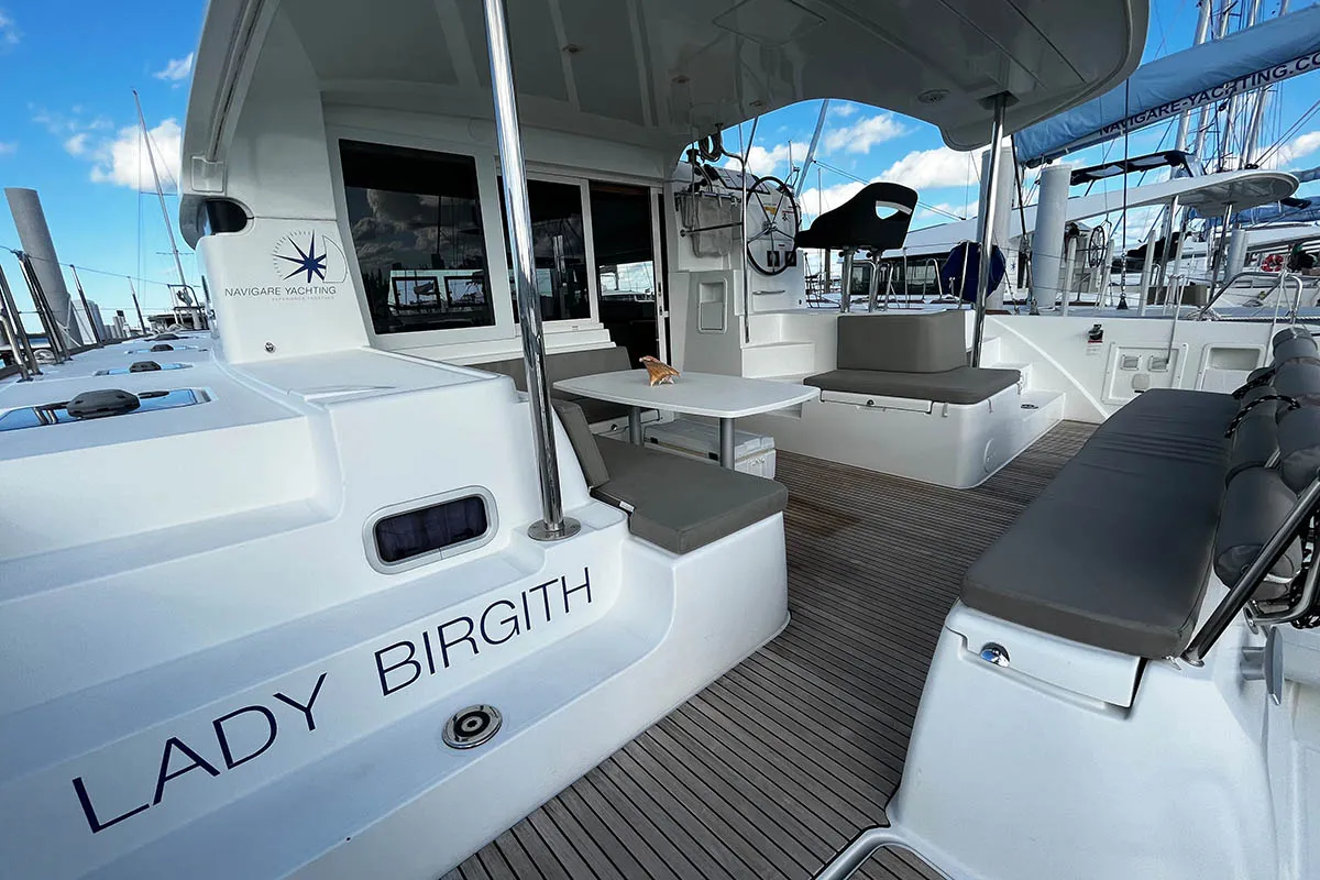 Lady Birgith , a Lagoon 40 catamaran at Central Abaco, Bahamas