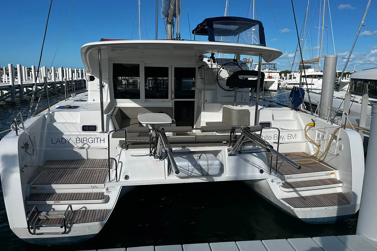 Lady Birgith , a Lagoon 40 catamaran at Central Abaco, Bahamas