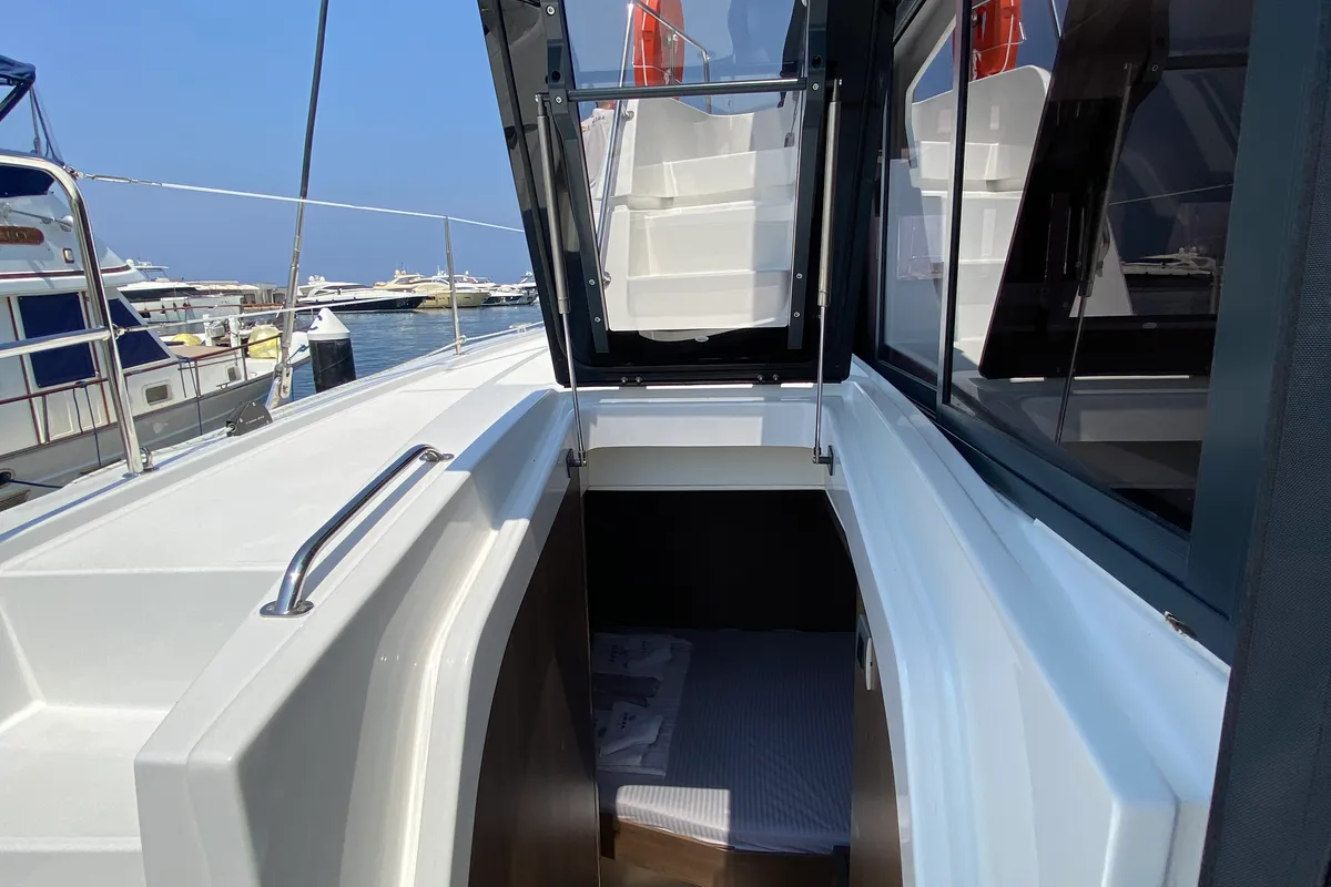 Deck of Despina, a Bali 4.6 catamaran at Fethiye, Turkey