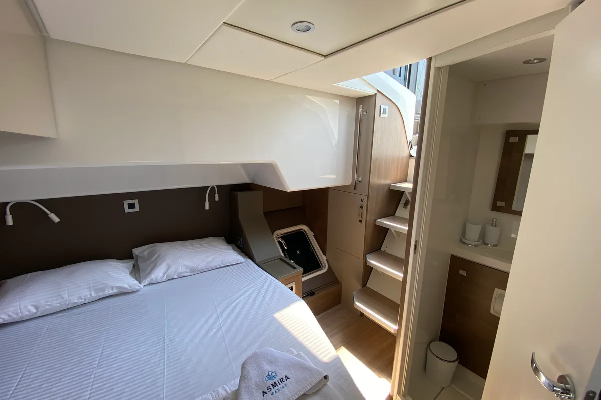 Cabin on Despina, a Bali 4.6 catamaran at Fethiye, Turkey