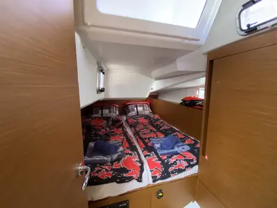 Cabin on Jeanneau Sun Odyssey 490, a sailboat at Fethiye, Turkey