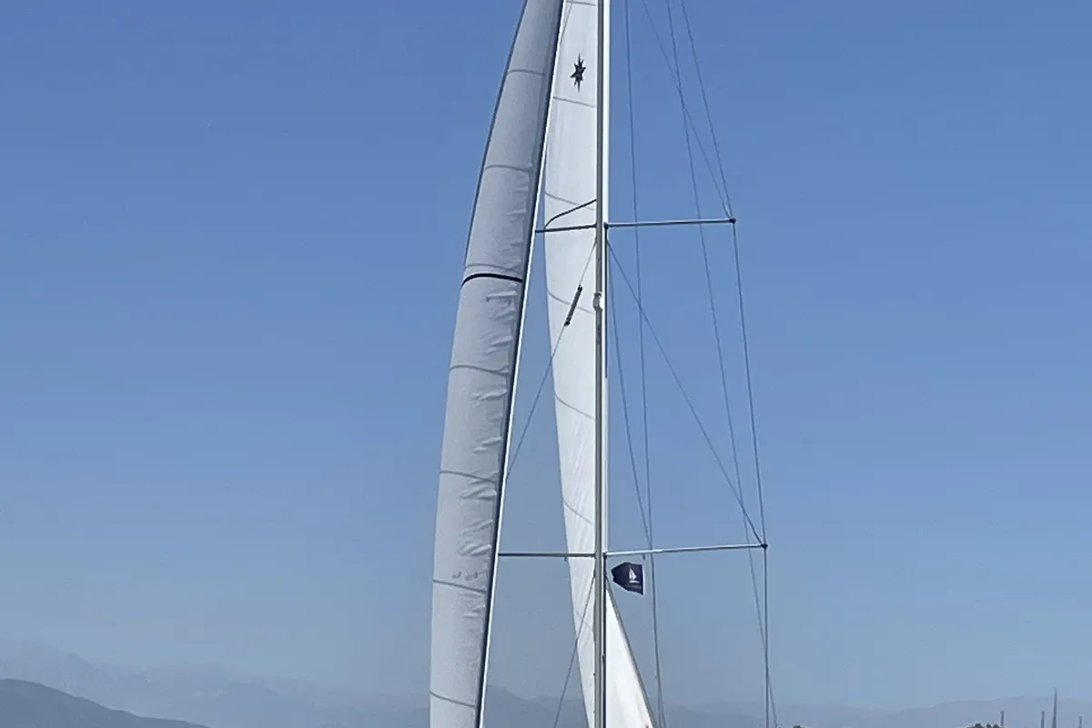 Exterior view of Jeanneau Sun Odyssey 490, a sailboat at Fethiye, Turkey