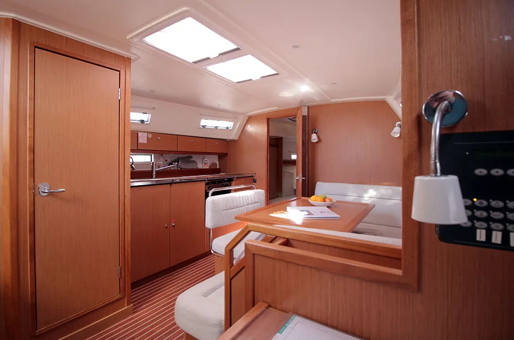 Salon of Tesoro, a Bavaria Cruiser 40 sailboat at Llucmajor, Spain