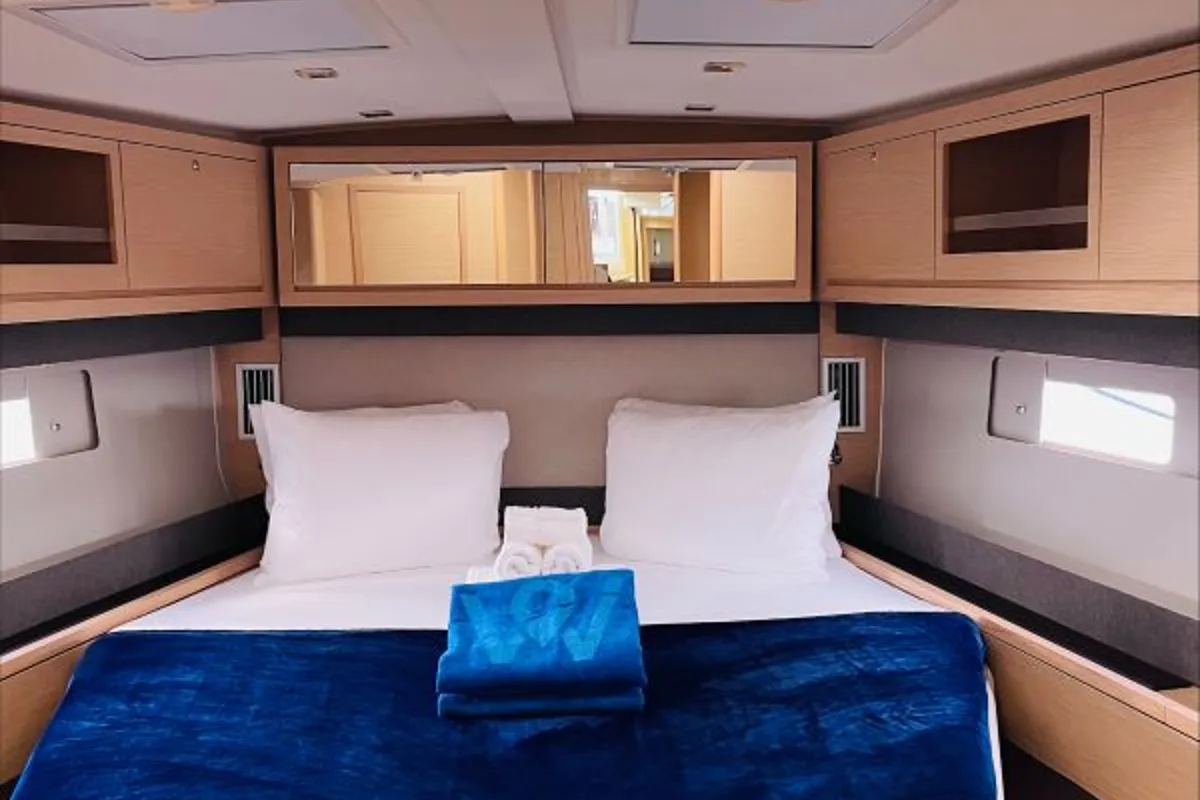 Cabin on Steel Away, a Dufour 530 sailboat at Road Town, British Virgin Islands