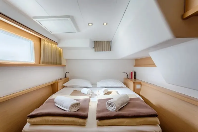 Cabin on Alba Mouse, a Lagoon 450 Fly catamaran at Grad Ploče, Croatia