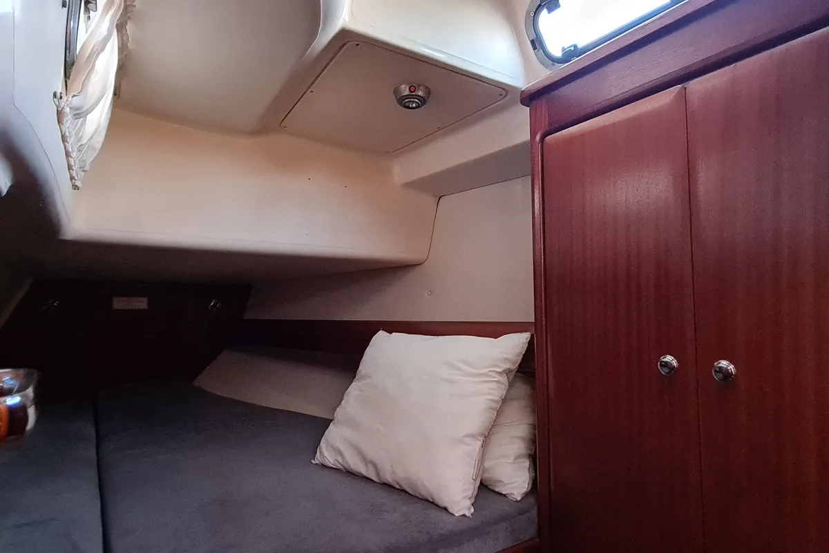 Cabin on Chimera, a Bavaria 42 sailboat at Kavala, Greece