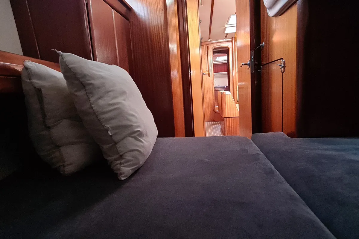 Cabin on Chimera, a Bavaria 42 sailboat at Kavala, Greece