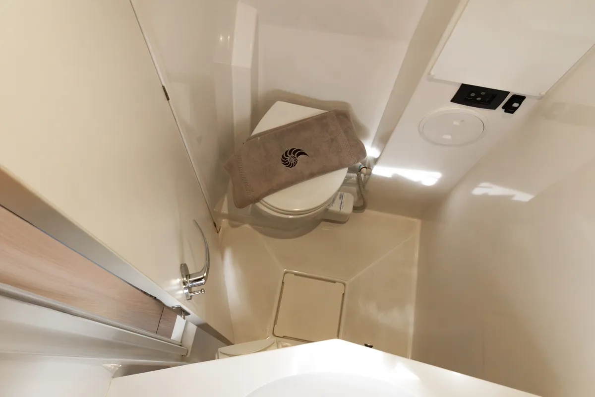 Head on Stelina, a Bali 4.8 catamaran at Preveza, Greece