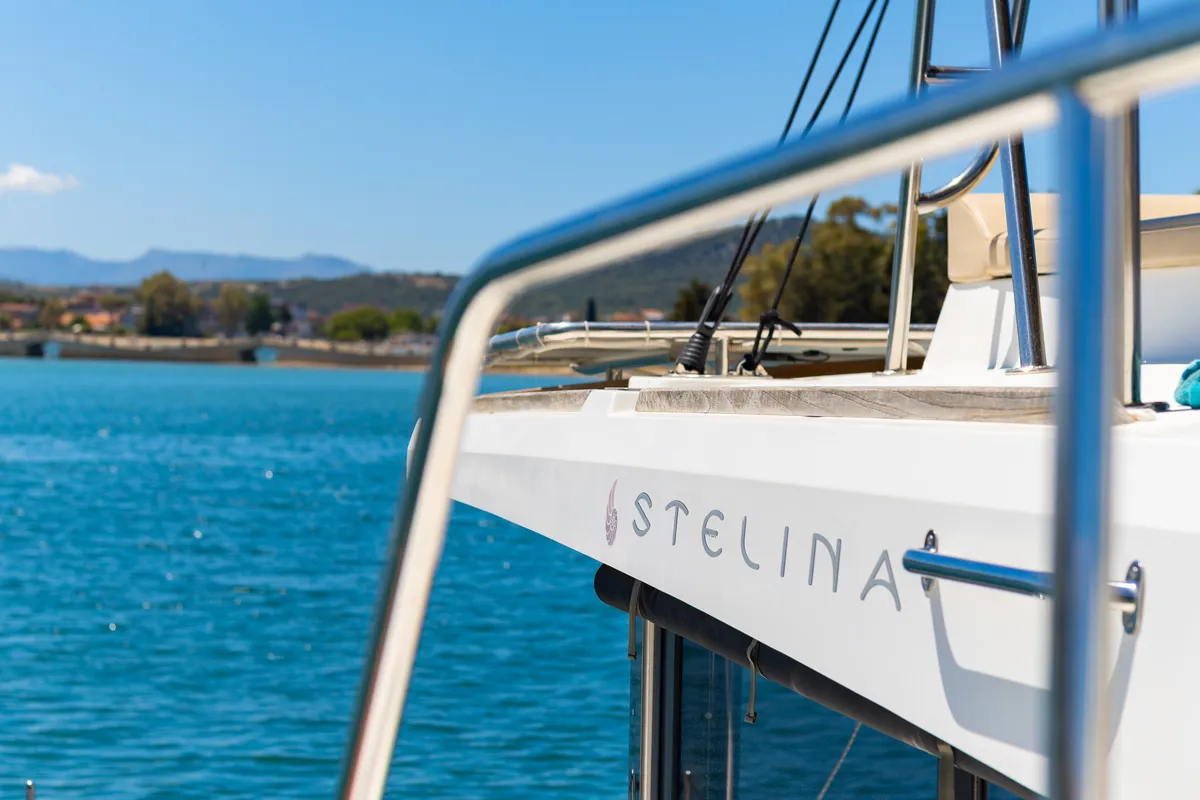 Stelina, a Bali 4.8 catamaran at Preveza, Greece