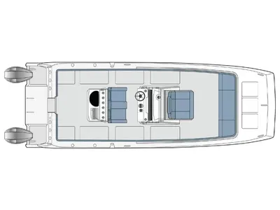 Floor plan of Eagle I, a Aquila 28 motorboat at Cannigione, Italy